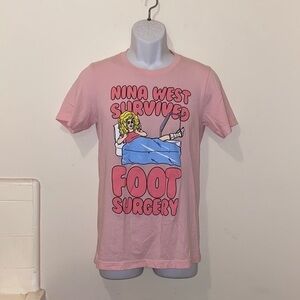 Unisex Pink Nina West “Survived Foot Surgery” Tee